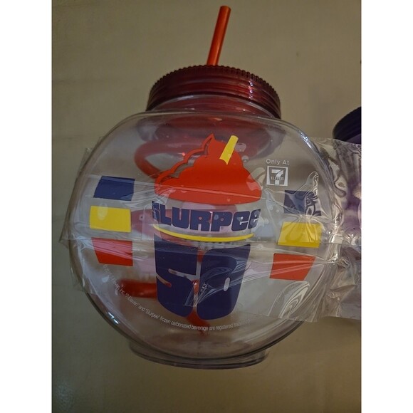 Vtg 7-Eleven 50 Years of Slurpee Fish Bowl Drink 5.5" Container HTF Collectible - Picture 3 of 7